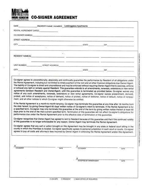 application form rental application form  cosigner