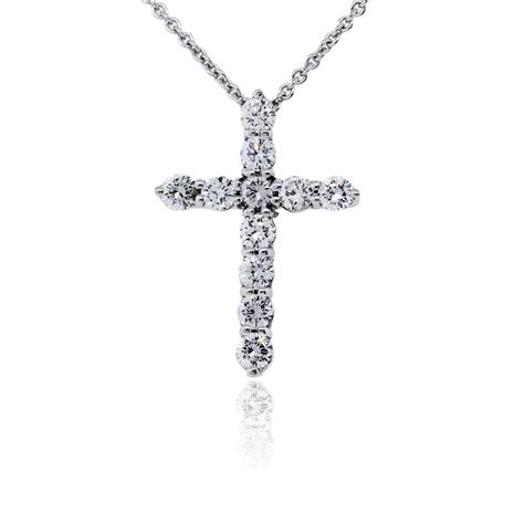 white gold diamond cross pendant chain necklace boca raton
