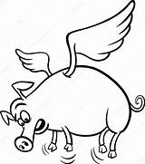 Pig Flying Clipartmag Drawing sketch template