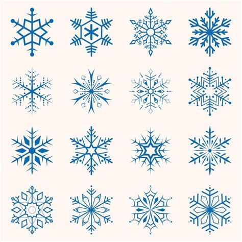 premium vector collection  blue snowflakes