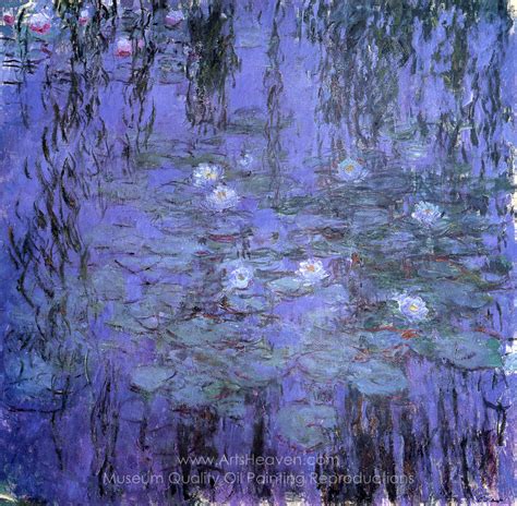 blue water lily painting