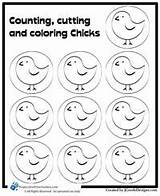 Coloring Counting Cutting Chicks sketch template