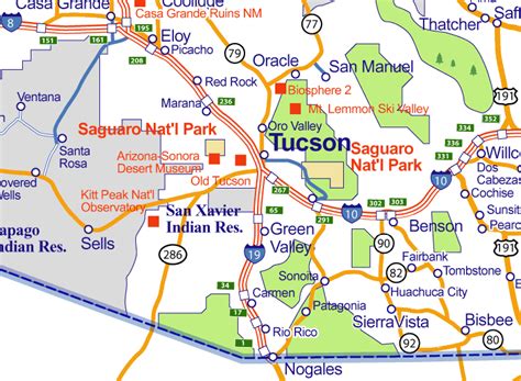 map  tucson arizona travelsmapscom