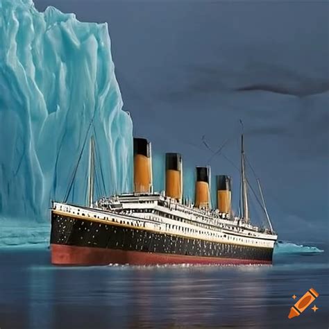 titanic hitting  iceberg