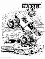 Monster Truck Coloring Pages Printable Jam Print Trucks Boys Look Other sketch template