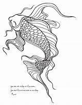 Koi Fish Coloring Colouring Pages Lostbumblebee Ocean Grown Chinese Sheets Adult Drop Drawing Japanese Color Drawings Mdbn Book Embroidery Printables sketch template