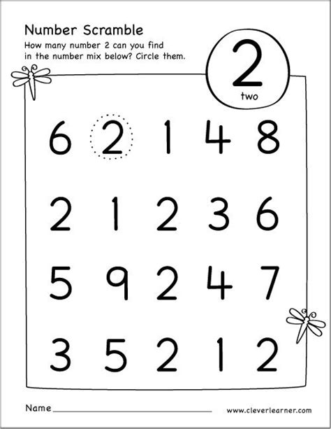 number  worksheet  preschoolers fabad