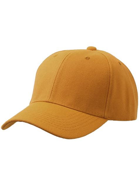 mens plain baseball cap adjustable curved visor hat gold walmartcom