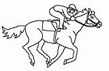 Coloring Caballo Jockey Derby Caballos Jinete Galope Hobbies Melb Cheval sketch template