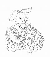 Easter Bunny Egg Coloring Pages Cute Kids Eggs Mobile Family sketch template