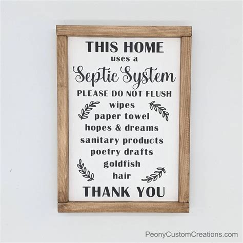 septic system sign septic tank sign bathroom decor septic reminder