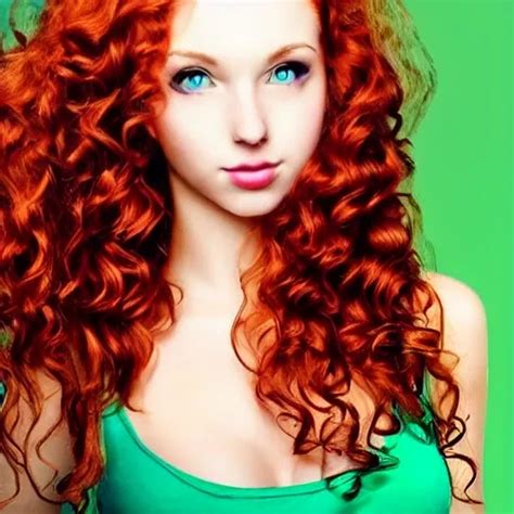 Beautifull Hot Sexy Redhead With Curly Long Hair Green Eyes Ca