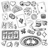 Casino Poker Chips Tattoo Hand Drawing Drawings Vegas Drawn Chip Collection Tattoos Small Draw Money Flash Doodle Cards Las Dice sketch template