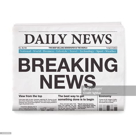 breaking news headline newspaper isolated  white background high res