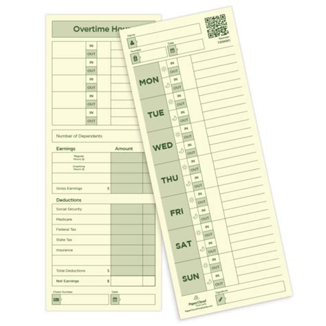weekly employee time card double sided     time clock market