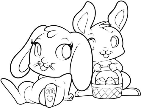 bunny easter coloring pages   print