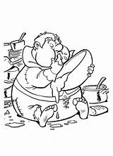 Fat Boy Greedy Coloring Pages Kids Drawing Cartoon Drawings Color Netart Lazy sketch template