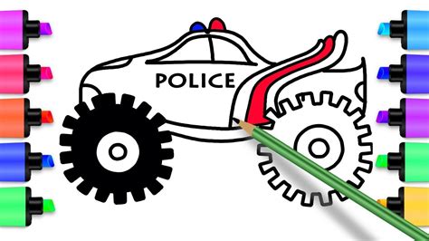police monster truck coloring pages  kids   draw police