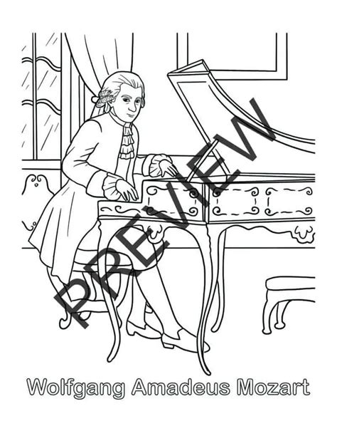 printable mozart coloring  activity book pages  thinkpsych