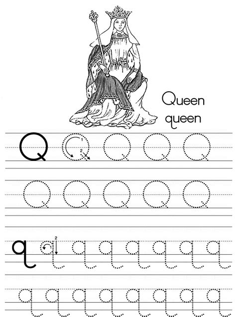 alphabet abc letter  queen coloring page