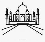 Taj Mahal Patrimonio Ultracoloringpages Kindpng Mosque Landmark 25kb sketch template