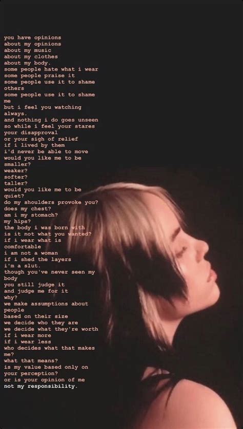 billie eilish love   life love   poster wort lyrics
