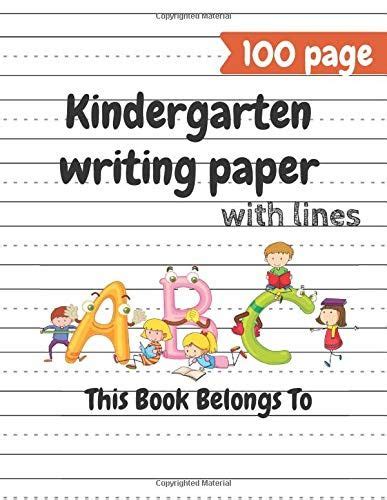kindergarten writing paper  lines handwriting practice paper