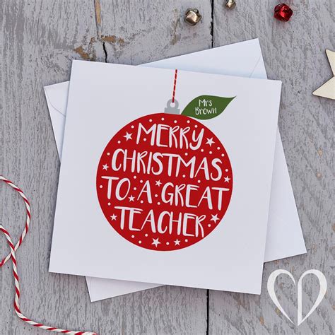 teacher christmas card teaching assistant christmas card etsy