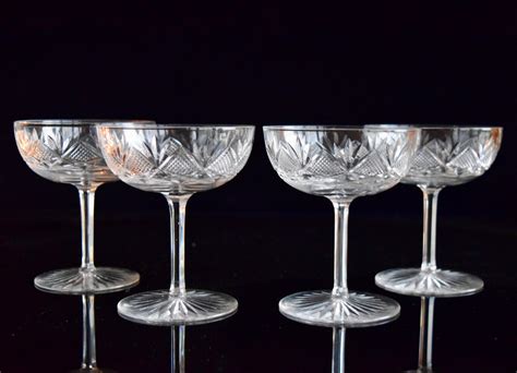 french champagne glasses   style  st louis    sellingantiquescouk