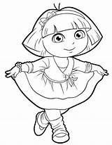 Dora Coloring Pages Drawing Explorer Adventure Easter Games Color Printable Coloring4free Christmas Kids Sheets Drawings Dance Template Sketch Printables Dancing sketch template