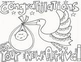 Coloring Baby Pages Shower Kids Printable Congratulations Color Printables Boy Card Sheets Cards Clipart Print Doodle Stork Book Getcolorings Alley sketch template