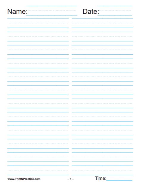 printable  column lined paper