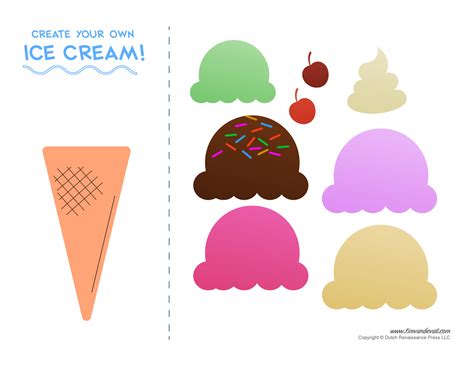 ice cream cut  printable