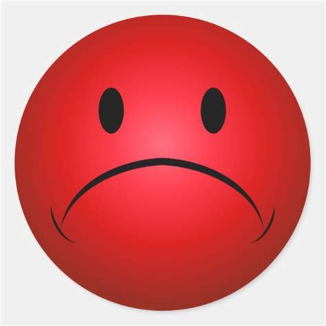 red frownie face sticker zazzle