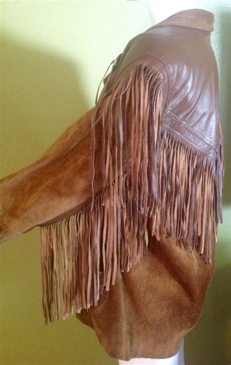 leather  suede fringe coat large beautiful mans  designsbyddt