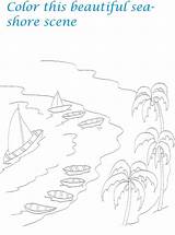 Coloring Pages Sea Seashore Shore Printable Designlooter Scenery Sceneries Pdf Open Print  Kids Popular 13kb sketch template