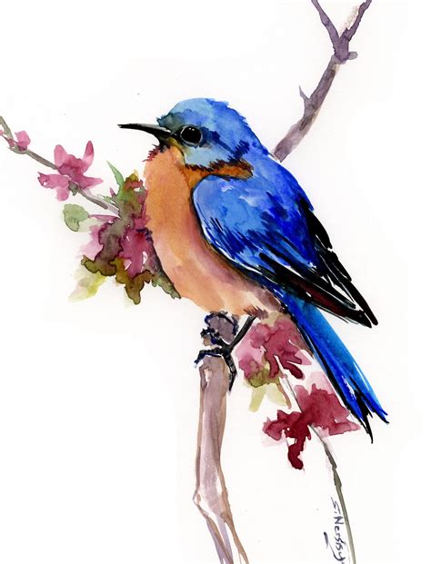 place  buy  sell   handmade blue bird art