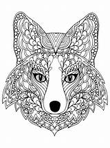 Wolf Coloring Mandala Pages Getdrawings sketch template