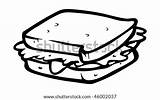 Sandwich Cartoon Outline Vector Illustration Shutterstock Vectors Logo Deli Clip Pic Search sketch template