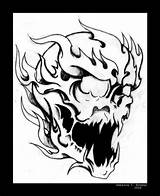Flaming Skulls Pencil Deviantart sketch template