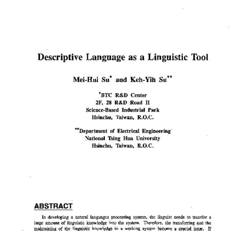 descriptive language   linguistic tool acl anthology