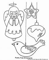 Christmas Coloring Pages Kids Tree Ornaments Decorations Printable Printables Ornament Angel Bible Color Xmas Pretty Popular Print sketch template