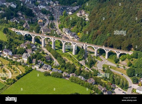 aerial view willingen viaduct stryck willingen upland hesse stock photo  alamy