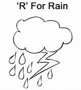 Coloring Pages Letter Rain Lluvia Stormy Weather Color Printable Toddler Cursive sketch template