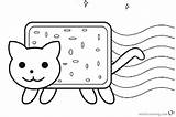 Coloring Cat Nyan Pages Cute Lineart Printable Kawaii Kids Template sketch template