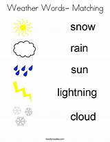 Weather Words Matching Coloring Pages Print Word Twistynoodle Cursive Built California Usa Noodle sketch template