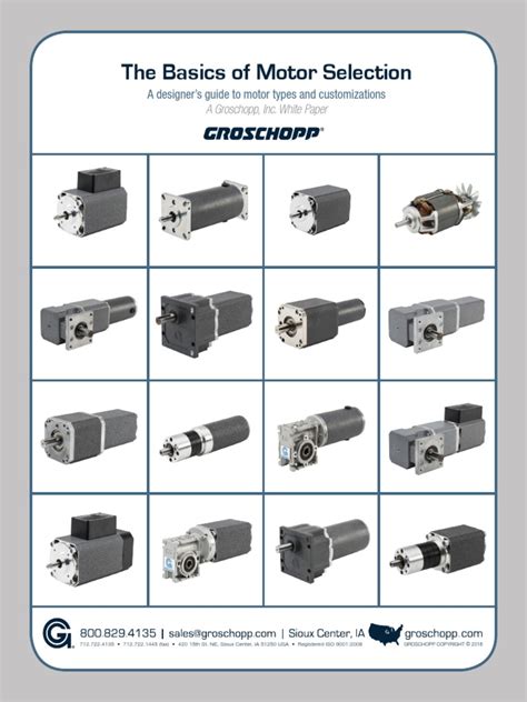 basics  motor selection  designers guide  motor types  customizations electric