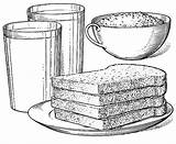 Breakfast Color Food Coloring Foods Glass Juice Cereal Toast Milk Bowl Orange Description Pa sketch template