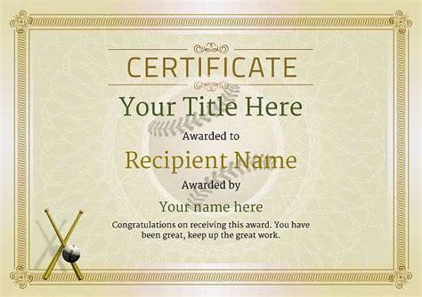 baseball certificate templates  awardbox