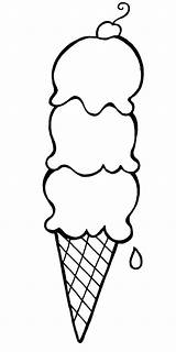 Ice Cream Cone Clipart Library Coloring Printable Colouring sketch template